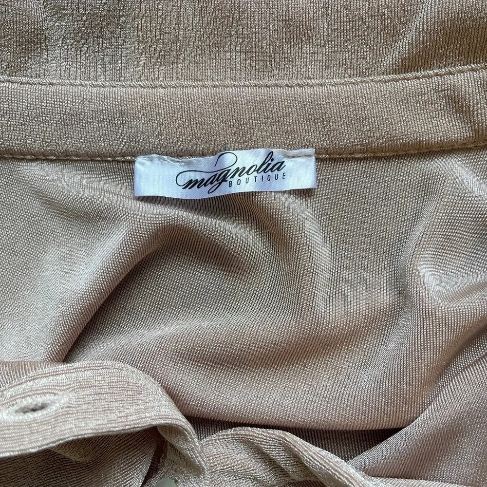 Magnolia Boutique Ruched Bodycon Mini Dress in Sand - Size L - NWOT